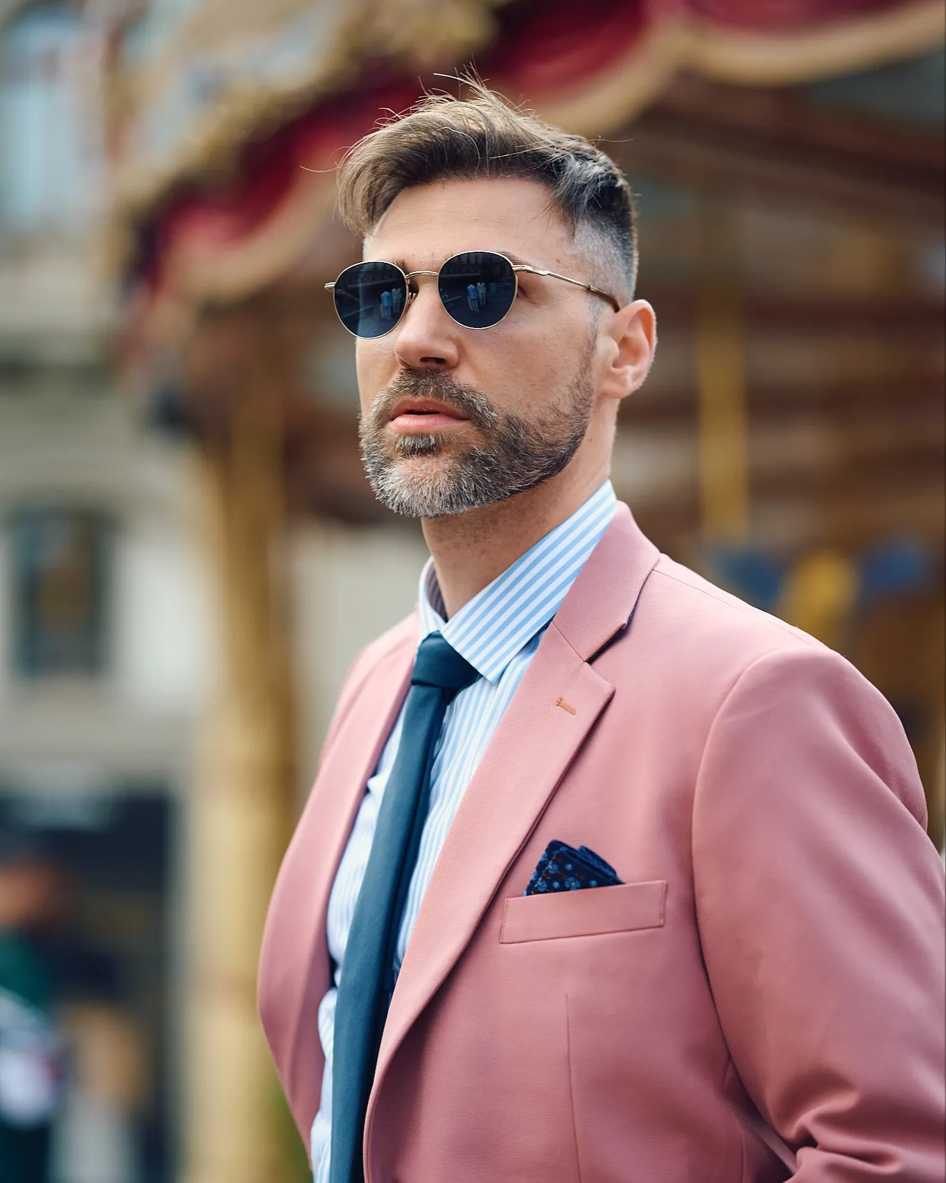 Formal 2 Pieces Mens Suit Flat Notch Lapel Tuxedos For Wedding (Blazer+Pants) sold by Mens Event Wear product image thumbnail 3