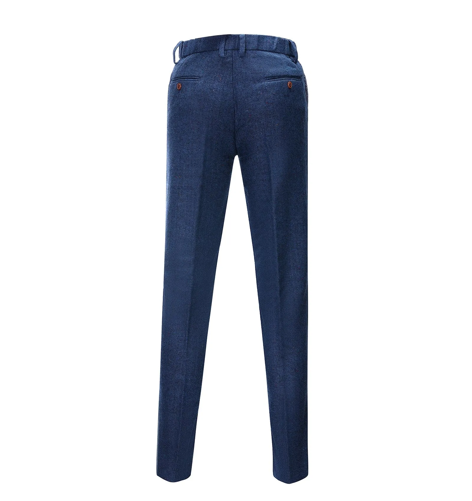 Menseventwear Men's Casual Suit Pants Royal Blue Herringbone Pleat-Front Trousers sold by Mens Event Wear product image thumbnail 2