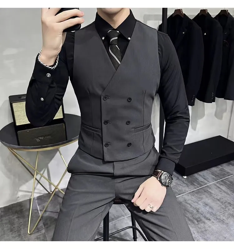 Menseventwear 3 Piece Mens Suit Slim Fit Solid Peak Lapel Suit (Blazer + Vest + Pants) sold by Mens Event Wear product image thumbnail 2