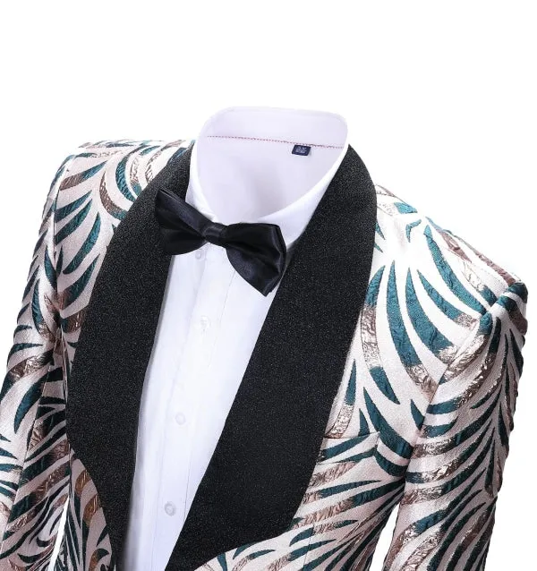 Men's Casual Tiger Patterned Peak Lapel Blazer sold by Mens Event Wear product image thumbnail 2