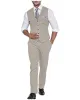 2 Pieces Mens Suit Flat Linen V Neck For Wedding (Vest + Pants) sold by Mens Event Wear