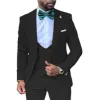 Formal Men's 3 Piece Men's Suit Solid Color Flat Peak Lapel Tuxedo (Blazer + Vest + Pants) sold by Mens Event Wear