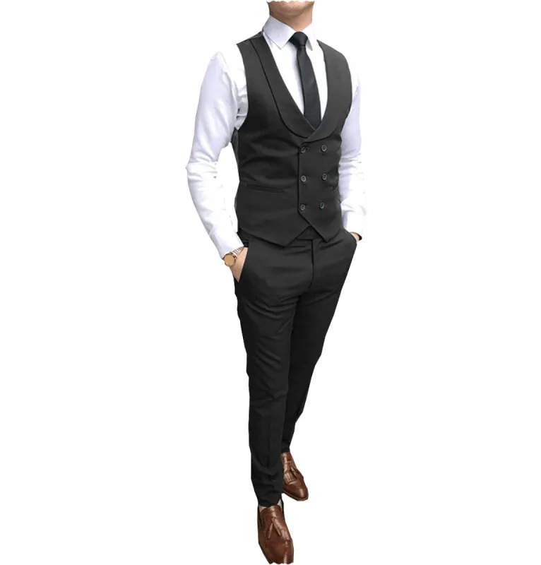 Double Breasted Formal 2 pieces Mens Suit For Wedding (Vest+Pants) sold by Mens Event Wear