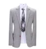 Mens Suit Business 2 Pieces Formal White Houndstooth Notch Lapel Tuxedos for Wedding (Blazer+Pants) sold by Mens Event Wear