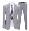 Mens Suit Business 2 Pieces Formal White Houndstooth Notch Lapel Tuxedos for Wedding (Blazer+Pants) sold by Mens Event Wear