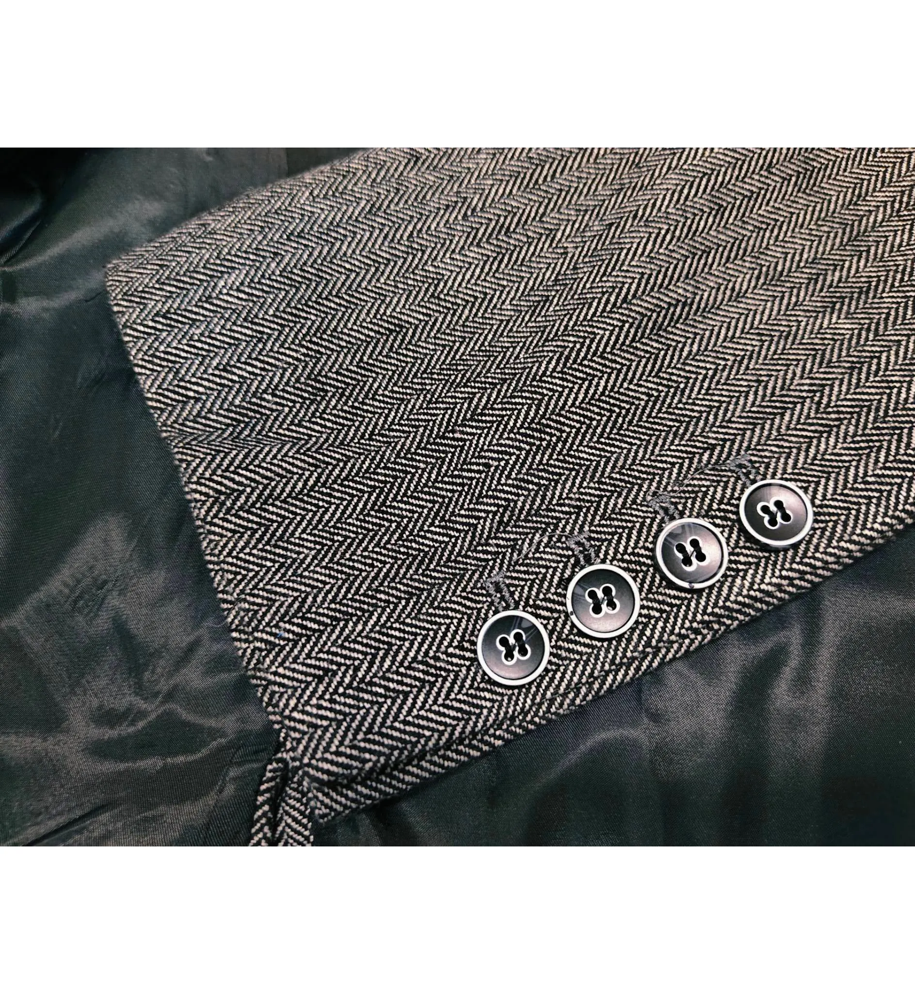 Menseventwear Men's 3 Pieces Mens Suit Classic Herringbone Tweed Notch Lapel Tuxedos (Blazer+vest+Pants) sold by Mens Event Wear product image thumbnail 3