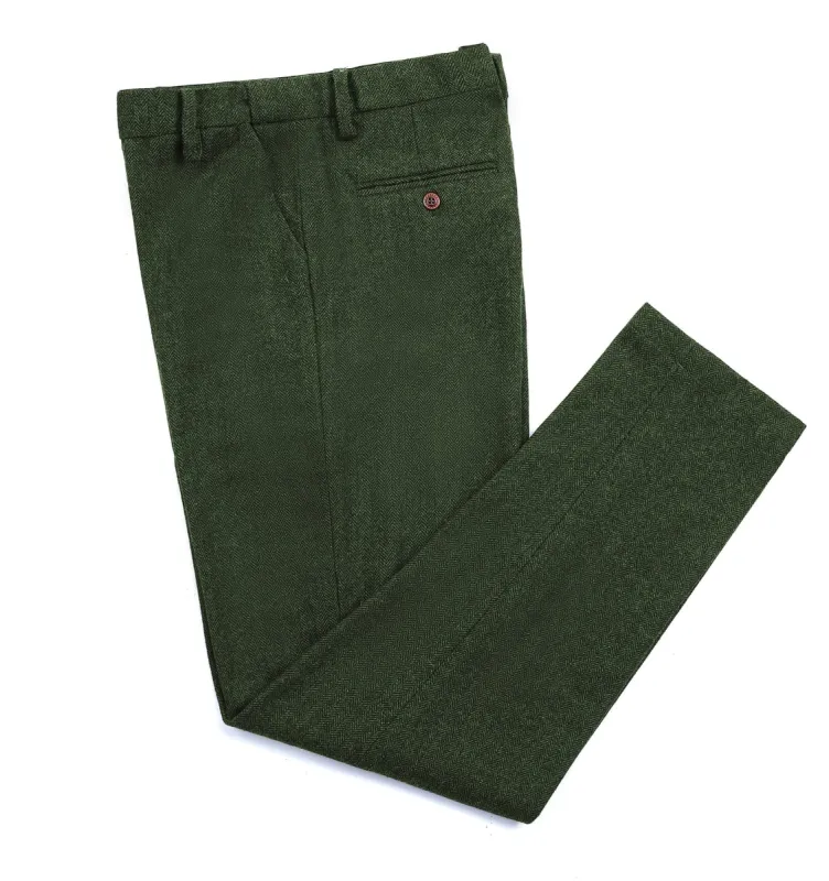 Men's Casual Suit Pant Herringbone Pleat-Front Trousers sold by Mens Event Wear