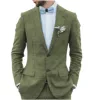 Formal 2 Pieces Mens Suit Flat Linen Notch Lapel Suit (Blazer + Pants) sold by Mens Event Wear