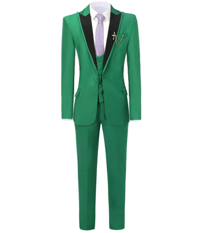 Formal Men's 3 Pieces Mens Suit Peak Lapel Tuxedos (Blazer+vest+Pants) sold by Mens Event Wear