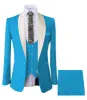 Formal 3 Pieces Mens Suit Flat Shawl Lapel Tuxedos (Blazer+vest+Pants) sold by Mens Event Wear