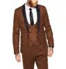 Vintage Classical 3 Piece Mens Suit Herringbone Notch Lapel Blazer (Blazer Vest+Pants) sold by Mens Event Wear