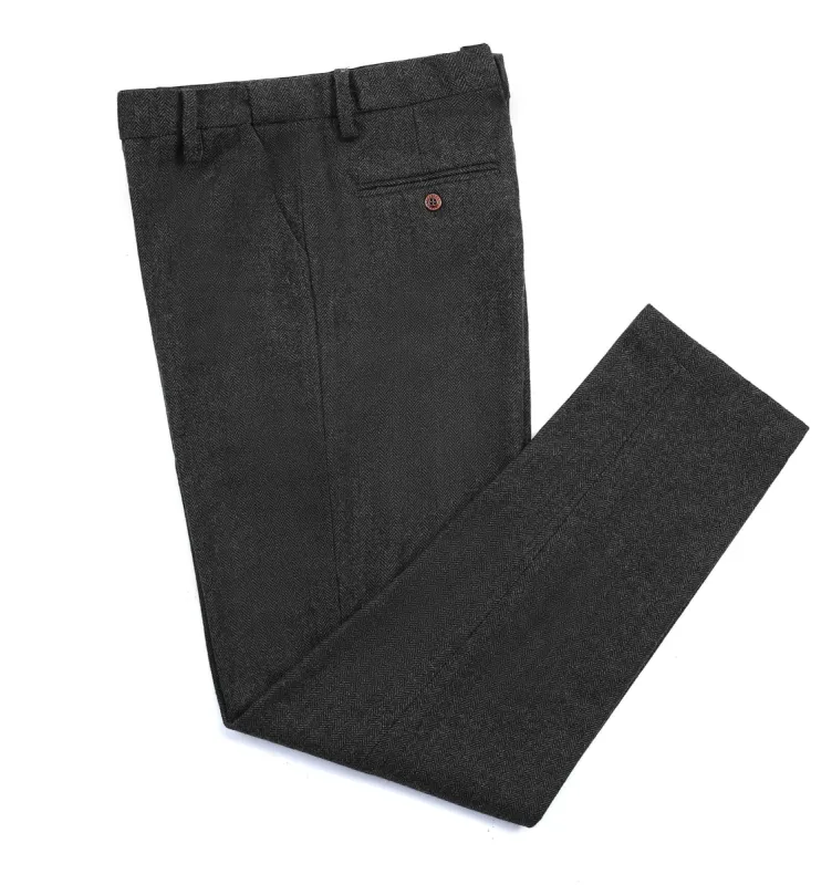 Men's Casual Suit pants Herringbone Pleat-Front Trousers sold by Mens Event Wear