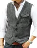 Casual Mens Classic Tweed Herringbone V Neck Waistcoat sold by Mens Event Wear