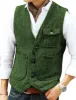 Casual Mens Classic Tweed Herringbone V Neck Waistcoat sold by Mens Event Wear