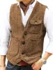 Casual Mens Classic Tweed Herringbone V Neck Waistcoat sold by Mens Event Wear