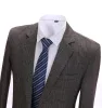 Business Men's Suit Formal Tweed 2 Pieces Coffee Plaid Notch Lapel Tuxedos (Blazer+Pants) sold by Mens Event Wear