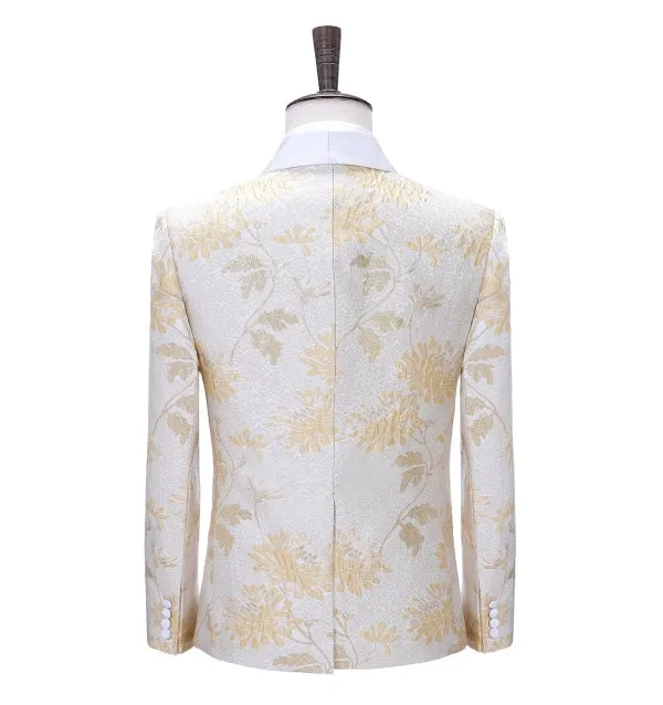Men's Casual Chinoserie Patterned Shawl Lapel Blazer sold by Mens Event Wear product image thumbnail 4
