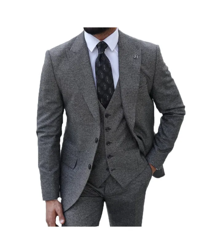 Formal Men's Business 3 Pieces Solid Peak Lapel Mens Suit (Blazer+vest+Pants) sold by Mens Event Wear