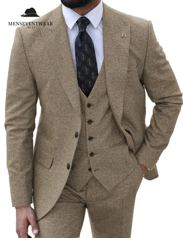 Menseventwear Formal Men's Business 3 Pieces Solid Peak Lapel Mens Suit (Blazer+vest+Pants) sold by Mens Event Wear product image thumbnail 5