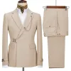 Formal Men's 2 Piece Men's Suit Regular Fit Notched Lapel Tuxedo (Blazer + Pants) sold by Mens Event Wear
