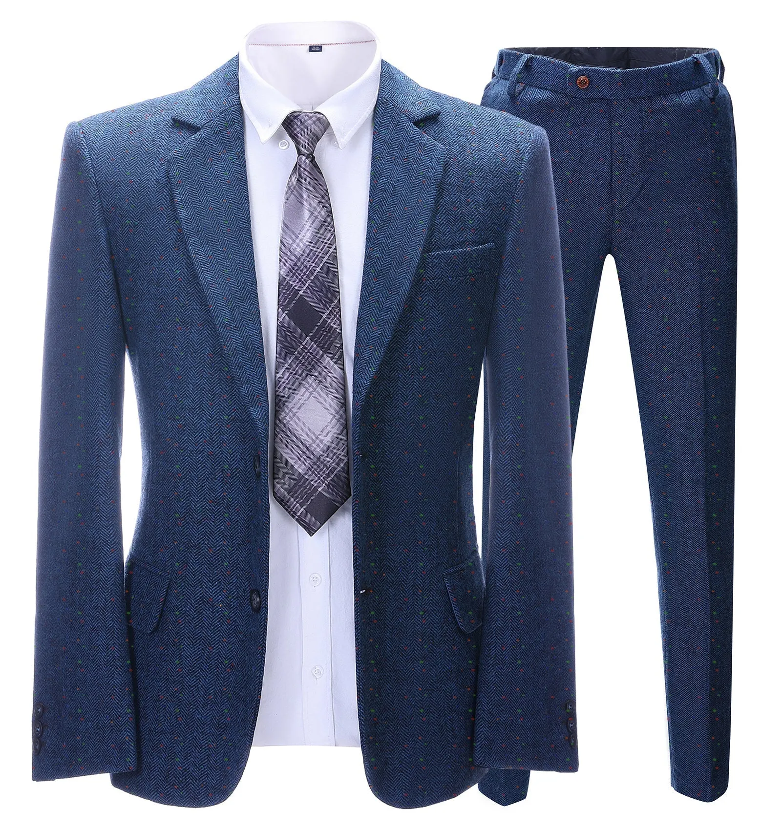 Menseventwear Men's Business 2 Pieces Formal Herringbone Notch Lapel Tuxedos for Wedding (Blazer+Pants) sold by Mens Event Wear