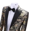 Men's Casual Chinese Dragon Patterned Peak Lapel Blazer sold by Mens Event Wear