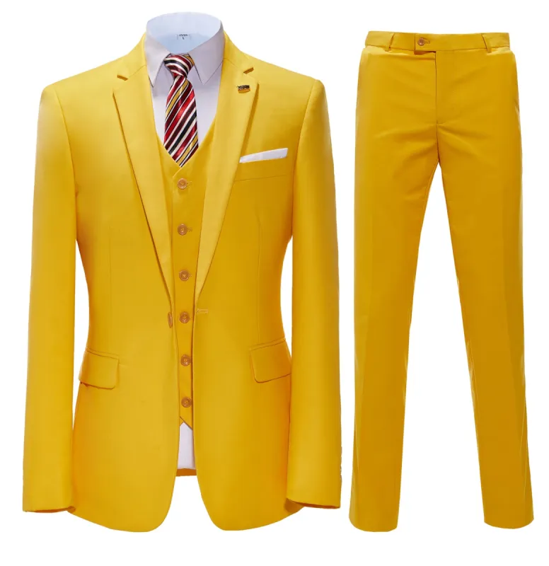 Fashion 3 Pieces Mens Suit Flat Notch Lapel Tuxedos For Wedding (Blazer+vest+Pants) sold by Mens Event Wear
