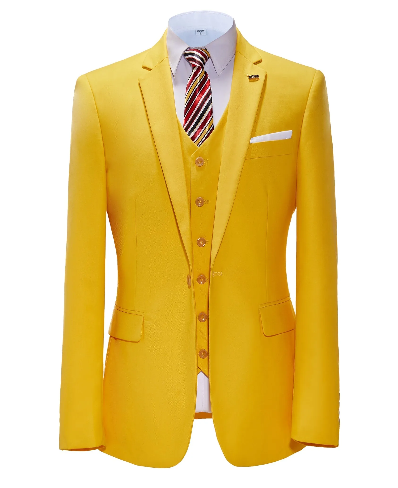 Menseventwear Fashion 3 Pieces Mens Suit Flat Notch Lapel Tuxedos For Wedding (Blazer+vest+Pants) sold by Mens Event Wear product image thumbnail 2