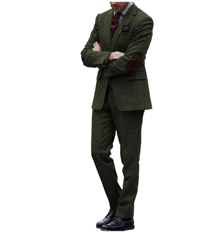 Men's Casual 3 Pieces Mens Suit Classic Tweed Notch Lapel Tuxedos (Blazer+vest+Pants) sold by Mens Event Wear