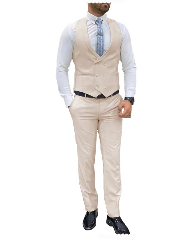 Fashion Double Breasted 2 pieces Mens Suit For Wedding (Vest+Pants) sold by Mens Event Wear