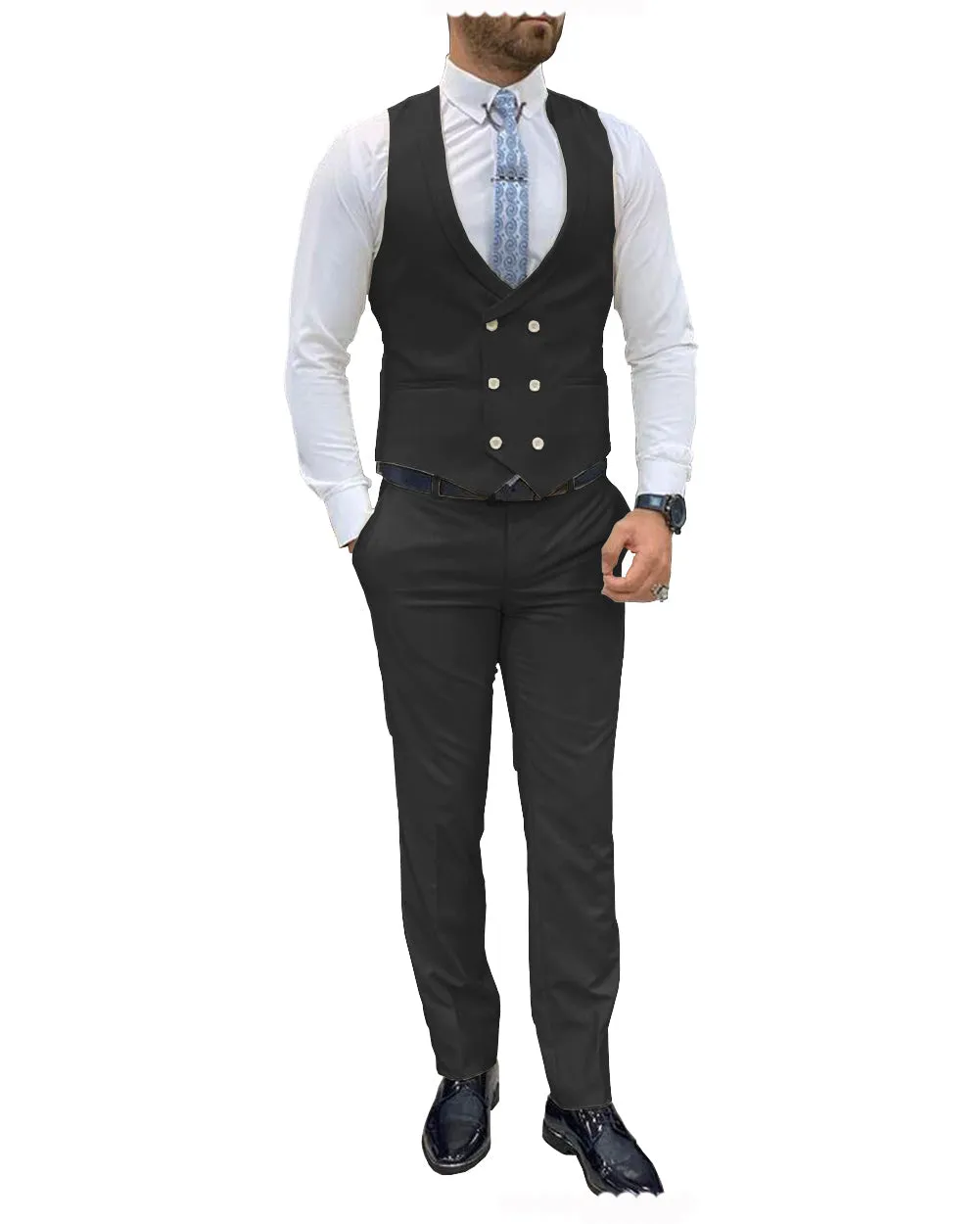 Fashion Double Breasted 2 pieces Mens Suit For Wedding (Vest+Pants) sold by Mens Event Wear product image thumbnail 4