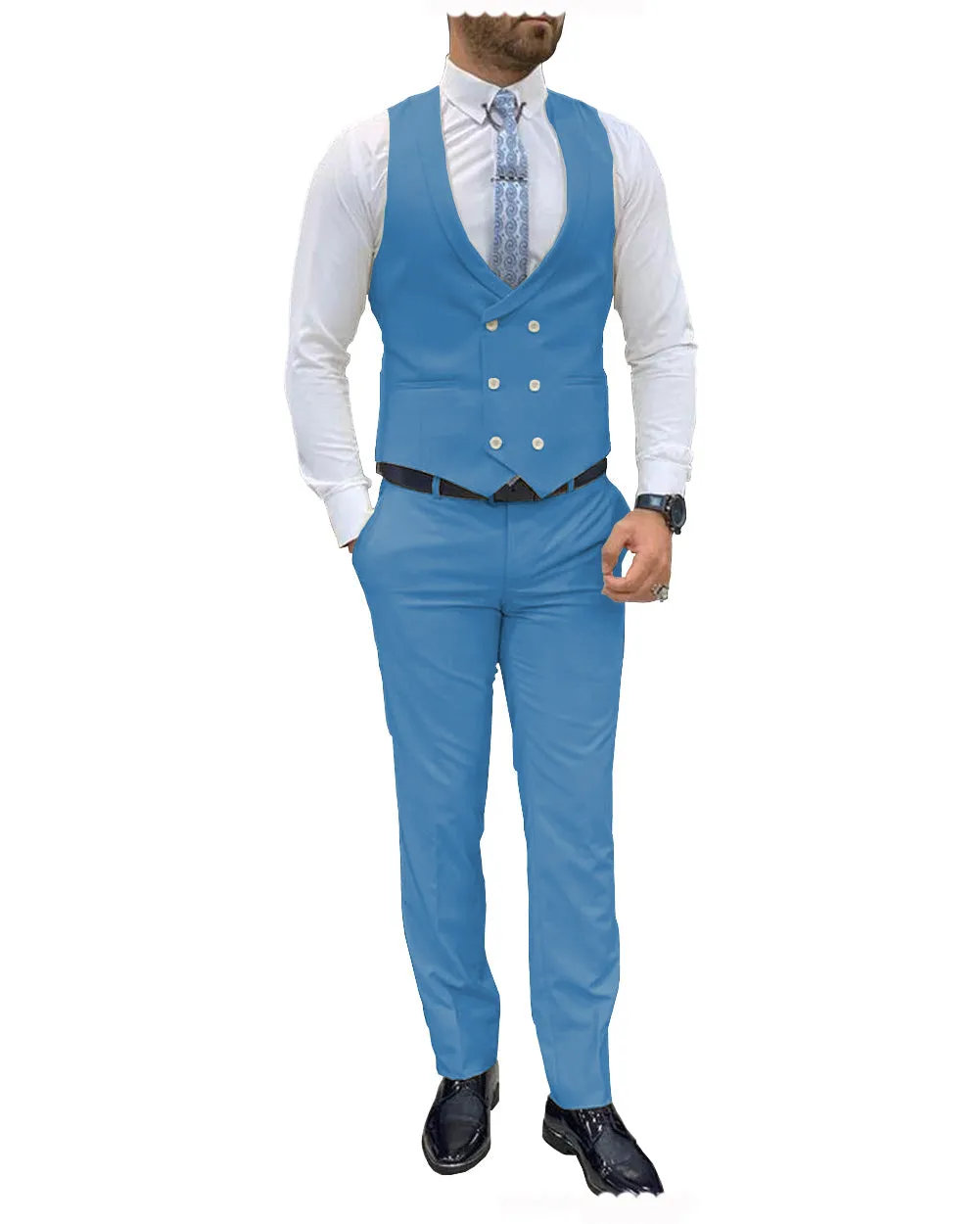Fashion Double Breasted 2 pieces Mens Suit For Wedding (Vest+Pants) sold by Mens Event Wear product image thumbnail 2