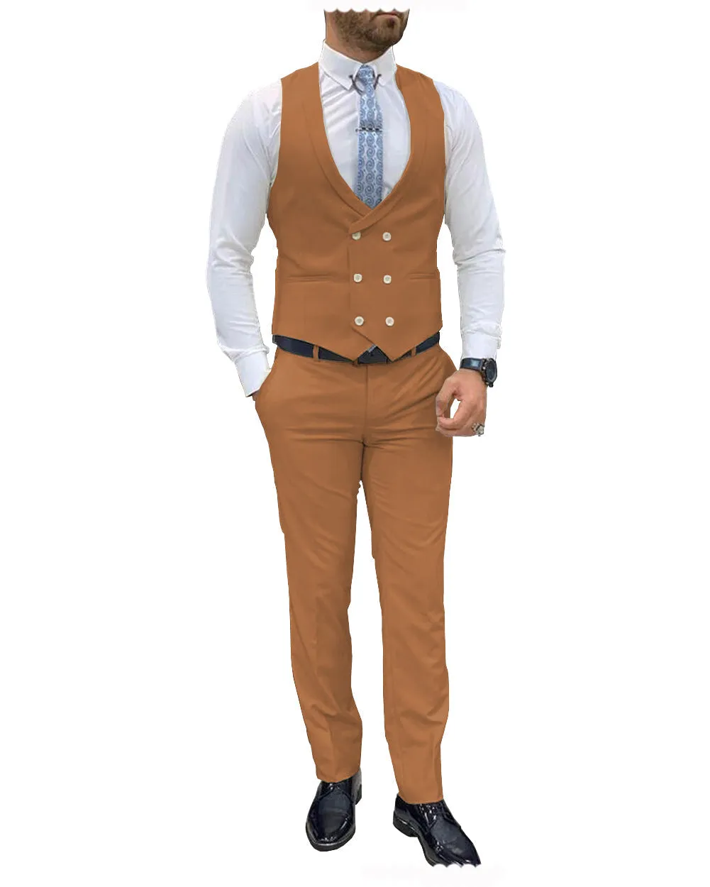 Fashion Double Breasted 2 pieces Mens Suit For Wedding (Vest+Pants) sold by Mens Event Wear product image thumbnail 5