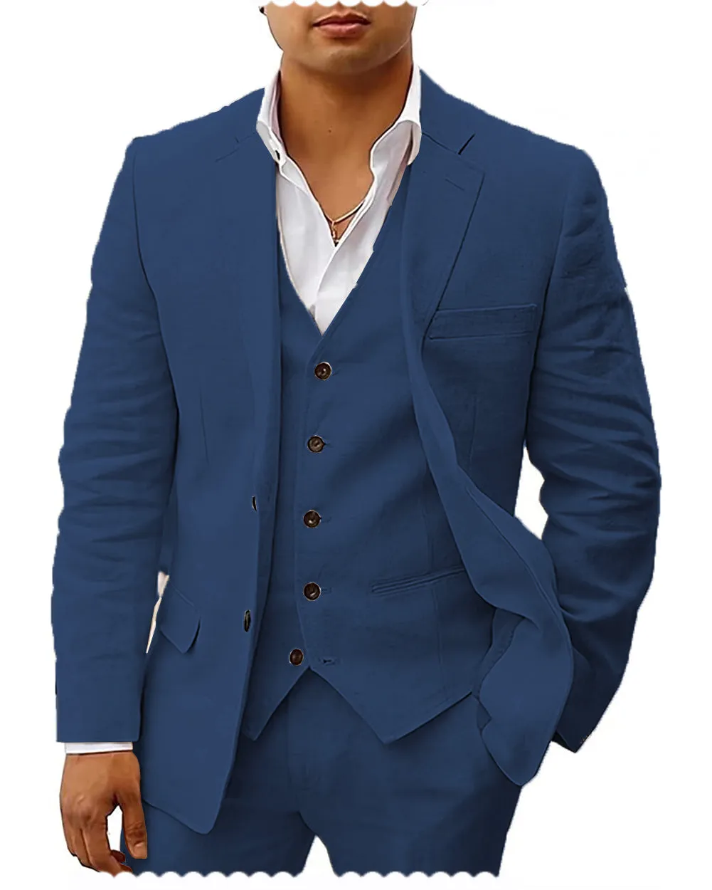 Casual Men's 3 Pieces Mens Suit Notch Lapel Tuxedos For Wedding (Blazer+vest+Pants) sold by Mens Event Wear