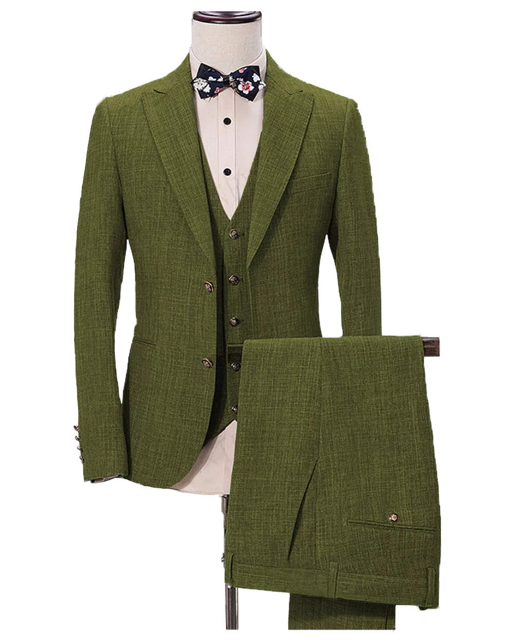 Menseventwear Casual Men's Three-Piece Peak Lapel Wedding Suit for Men (Blazer + Vest + Pants) sold by Mens Event Wear product image thumbnail 4