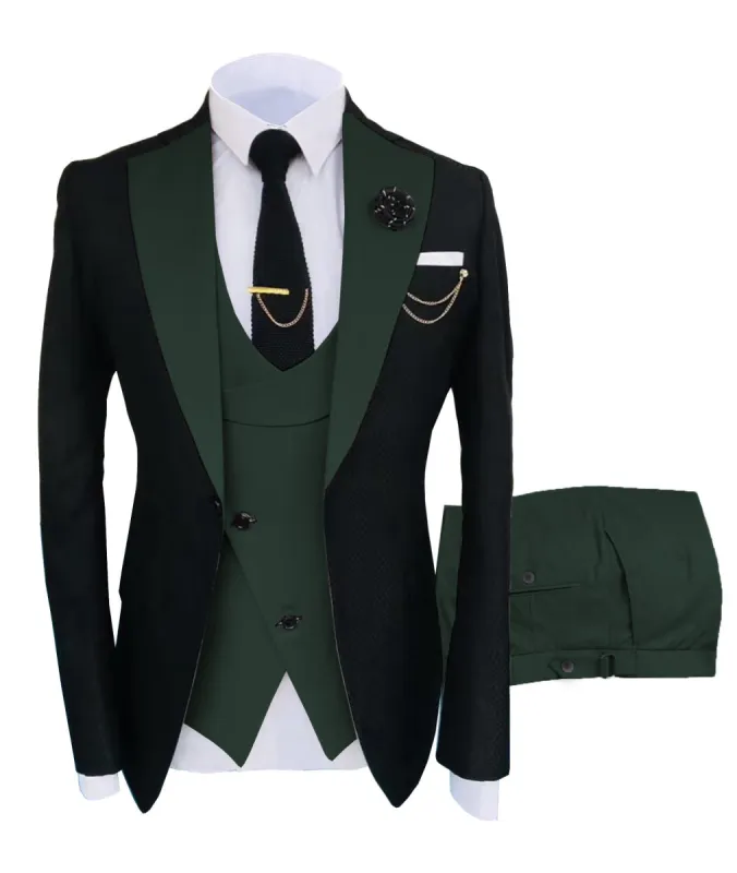 Menseventwear Formal Men's Suits Slim Fit 3 Pieces Notch Lapel Tuxedos (Blazer+Vest+Pant) sold by Mens Event Wear