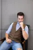 Casual Mens Classic Slim Fit Tweed Herringbone V Neck Waistcoat sold by Mens Event Wear