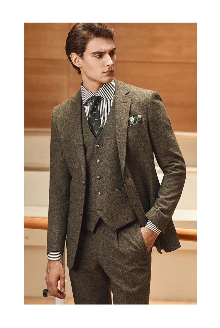Menseventwear Men's Casual 3 Pieces Mens Suit Classic Tweed Notch Lapel Tuxedos (Blazer+vest+Pants) sold by Mens Event Wear product image thumbnail 3