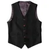 Casual Mens Classic Slim Fit Tweed Herringbone V Neck Waistcoat sold by Mens Event Wear