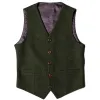 Casual Mens Classic Slim Fit Tweed Herringbone V Neck Waistcoat sold by Mens Event Wear