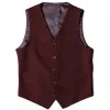 Casual Mens Classic Slim Fit Tweed Herringbone V Neck Waistcoat sold by Mens Event Wear