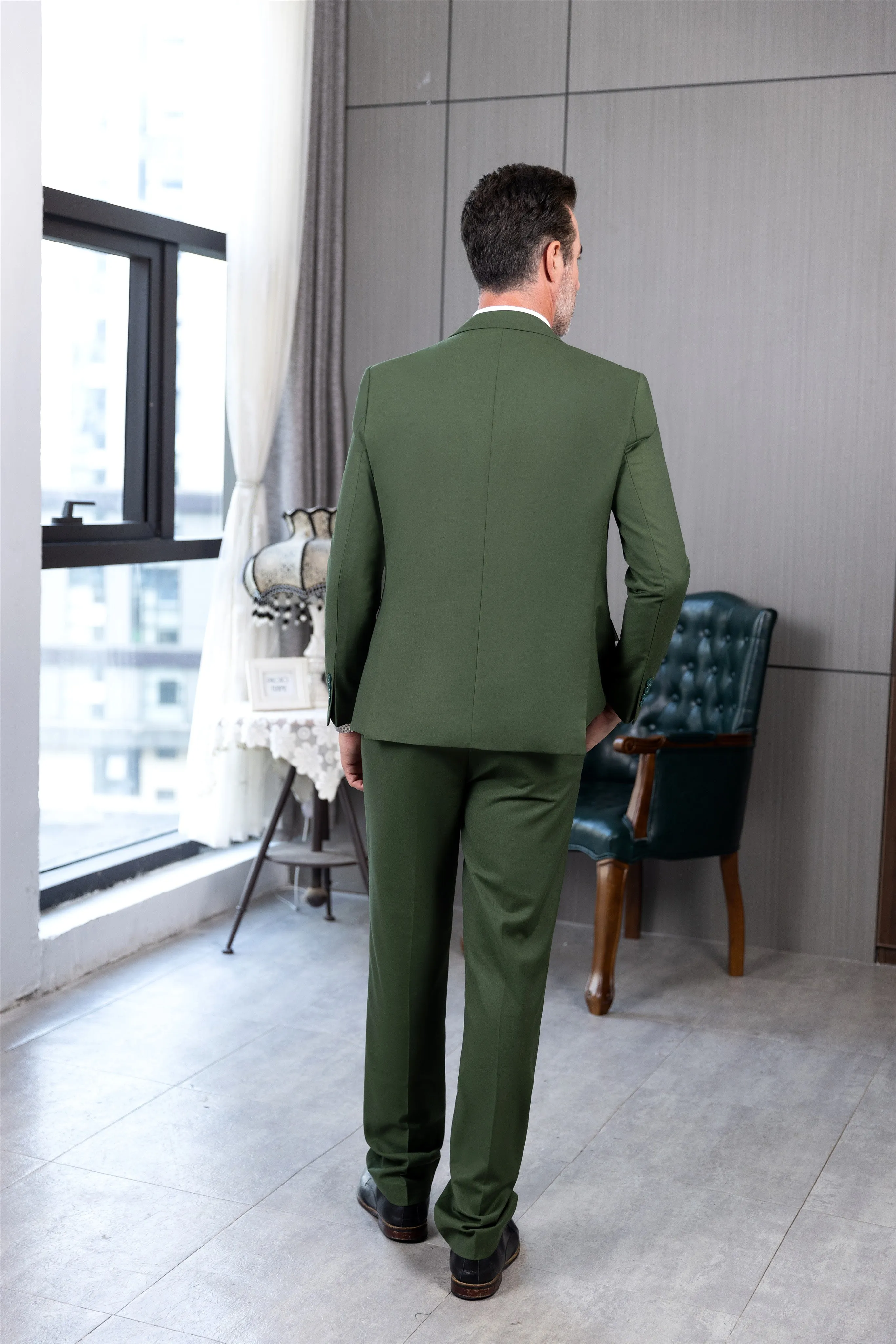 Fashion 3 Pieces Mens Suit Flat Notch Lapel Tuxedos (Blazer+vest+Pants) sold by Mens Event Wear product image thumbnail 2