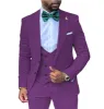 Casual Men's 3 Piece Men's Suit Solid Color Flat Peak Lapel Tuxedo (Blazer + Vest + Pants) sold by Mens Event Wear