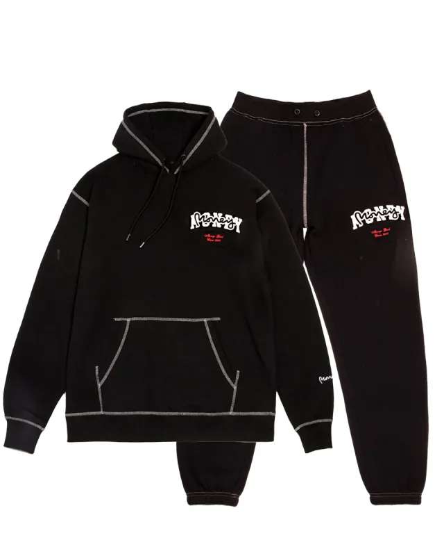 College Drop Sig Hood Tracksuit Black sold by Money Clothing