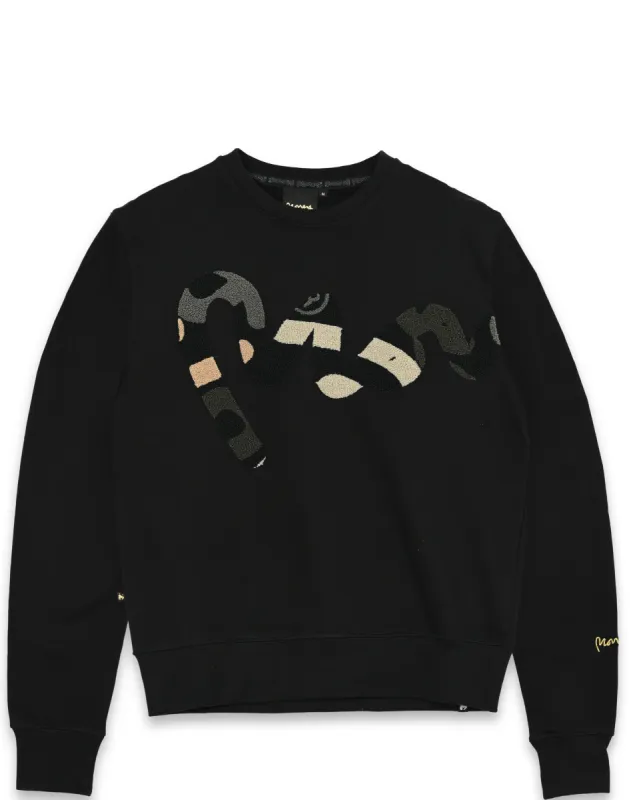 Big Sig Chenille Crew Sweat Black sold by Money Clothing