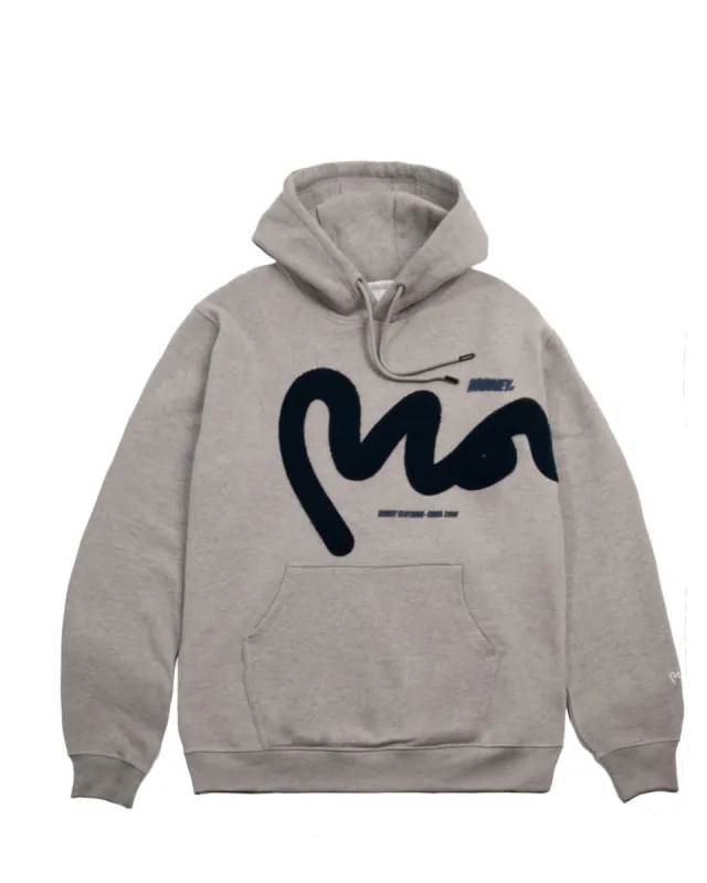 Chenille Big Sig Hood Ice Grey Melange sold by Money Clothing