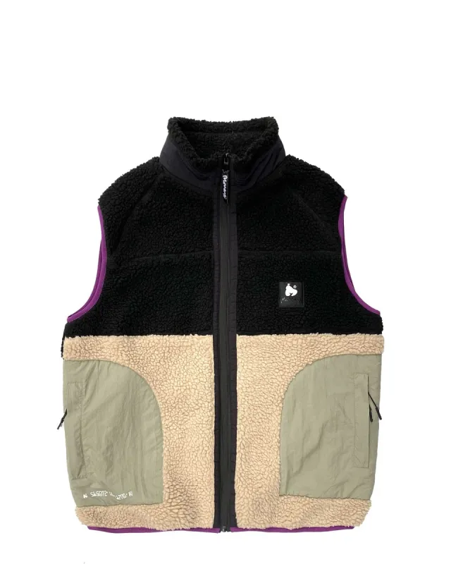 Money Fleeced Gilet Black/Moon sold by Money Clothing