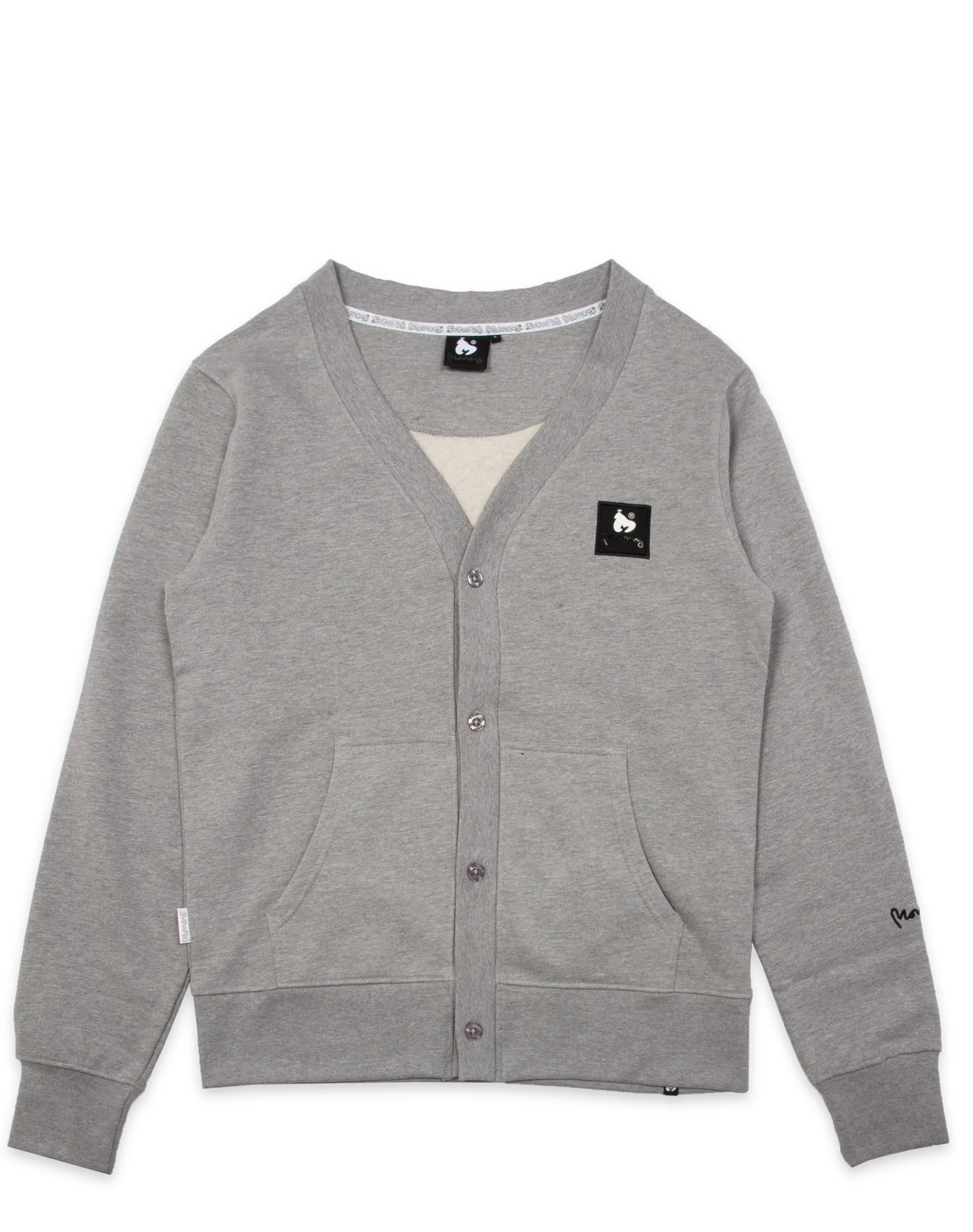 Combo Patch Button Sweat Grey Melange sold by Money Clothing