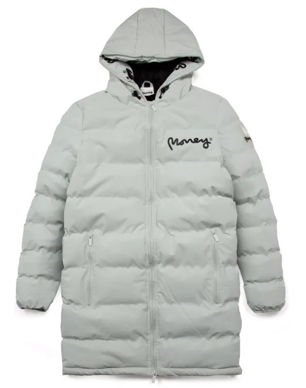 Mens Emerton Longline Hooded Puffer in Stone sold by Money Clothing