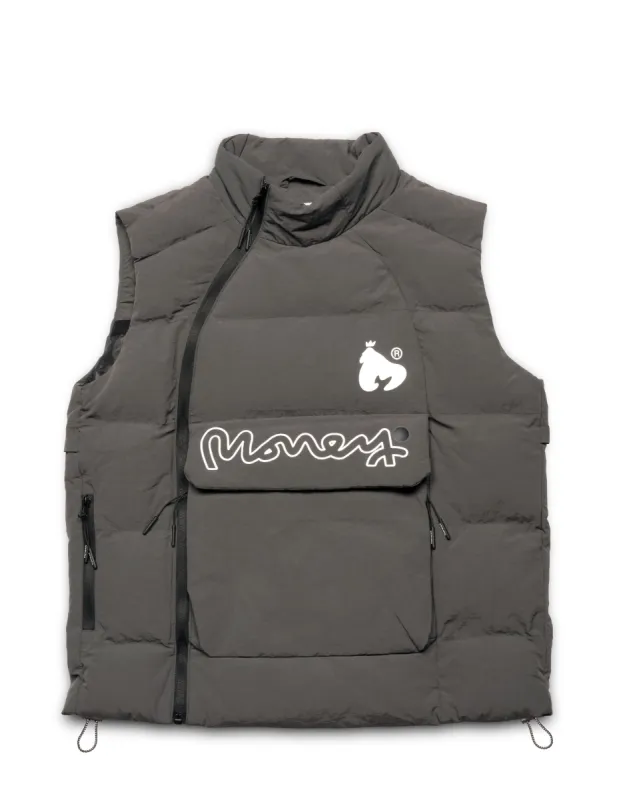 Money ASYM Vest Black/Steel Grey sold by Money Clothing